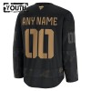 Chicago Blackhawks Trikot Custom Fanatics Military Appreciation Practice 2024-25 Schwarz - Kinder